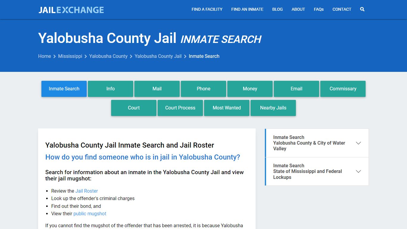 Inmate Search: Roster & Mugshots - Yalobusha County Jail, MS